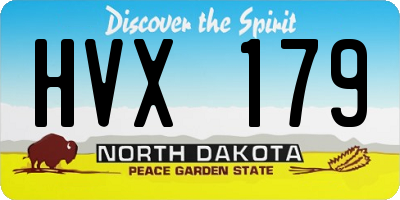 ND license plate HVX179