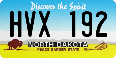 ND license plate HVX192