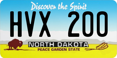 ND license plate HVX200