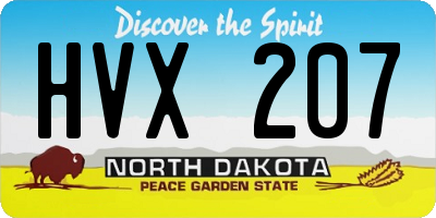 ND license plate HVX207