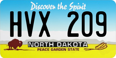 ND license plate HVX209