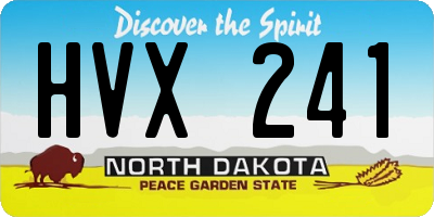 ND license plate HVX241