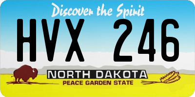 ND license plate HVX246