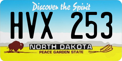 ND license plate HVX253