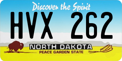 ND license plate HVX262