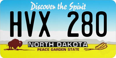 ND license plate HVX280