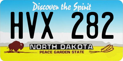 ND license plate HVX282
