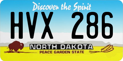 ND license plate HVX286
