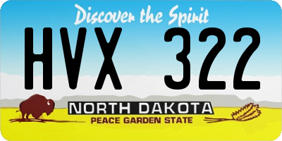 ND license plate HVX322