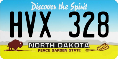 ND license plate HVX328