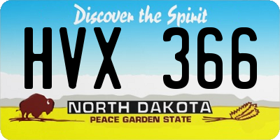 ND license plate HVX366