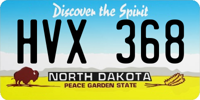 ND license plate HVX368