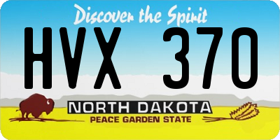 ND license plate HVX370