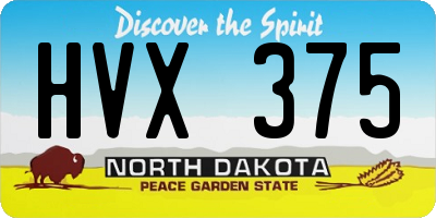 ND license plate HVX375