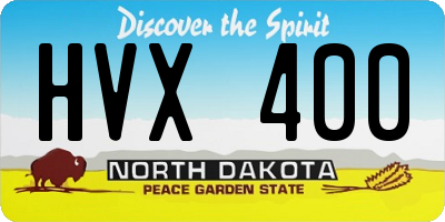 ND license plate HVX400