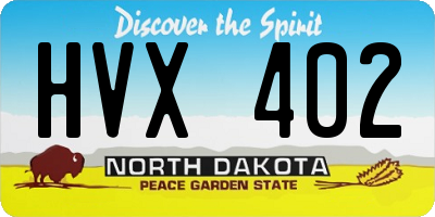 ND license plate HVX402