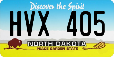ND license plate HVX405