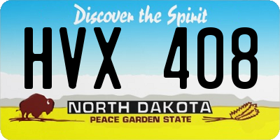 ND license plate HVX408