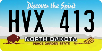 ND license plate HVX413