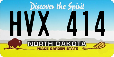 ND license plate HVX414
