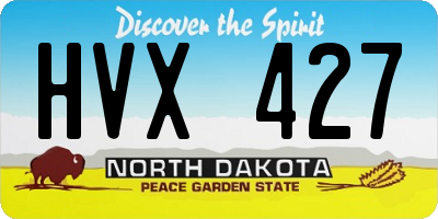 ND license plate HVX427