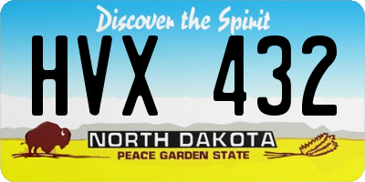 ND license plate HVX432