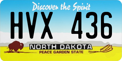ND license plate HVX436
