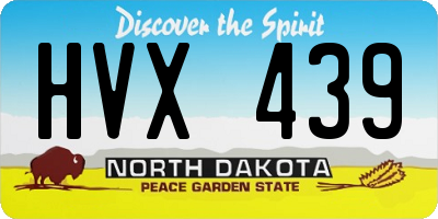 ND license plate HVX439