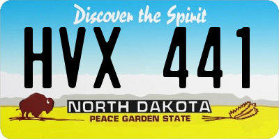 ND license plate HVX441