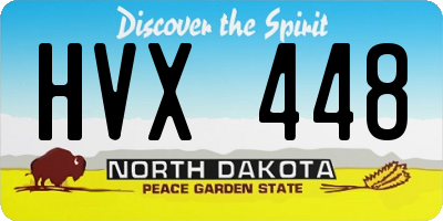 ND license plate HVX448