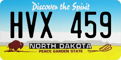 ND license plate HVX459