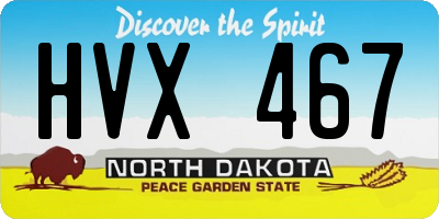 ND license plate HVX467