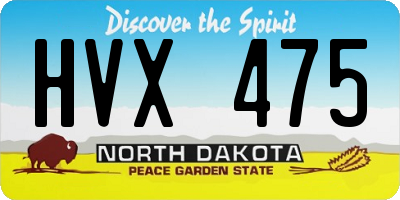 ND license plate HVX475