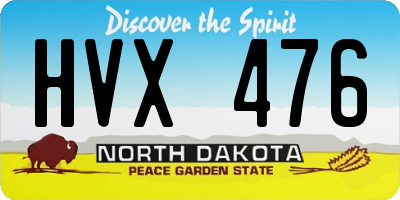 ND license plate HVX476
