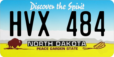 ND license plate HVX484