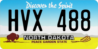 ND license plate HVX488
