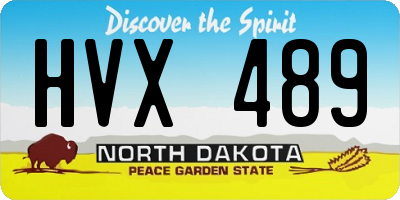 ND license plate HVX489