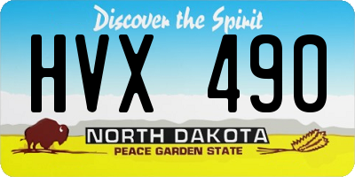 ND license plate HVX490