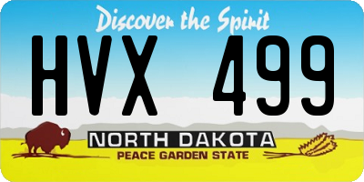 ND license plate HVX499