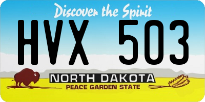 ND license plate HVX503