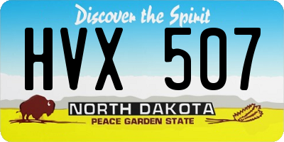 ND license plate HVX507
