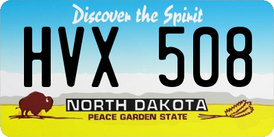 ND license plate HVX508
