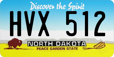 ND license plate HVX512