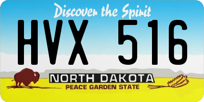 ND license plate HVX516