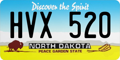 ND license plate HVX520