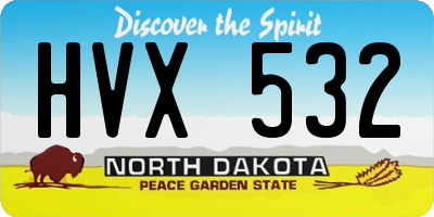 ND license plate HVX532