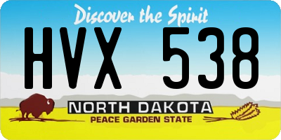 ND license plate HVX538