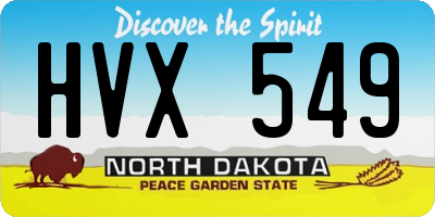 ND license plate HVX549