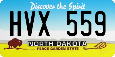 ND license plate HVX559