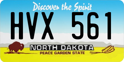 ND license plate HVX561